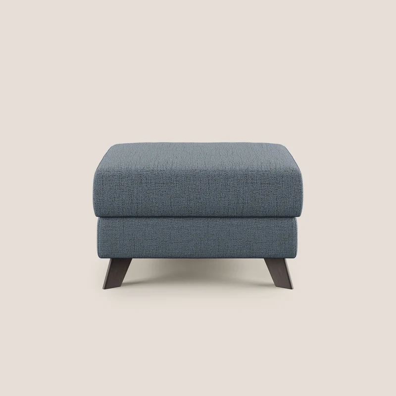 Moon Pouf coffre aux pieds hauts en tissu doux imperméable flammé T03 bleu