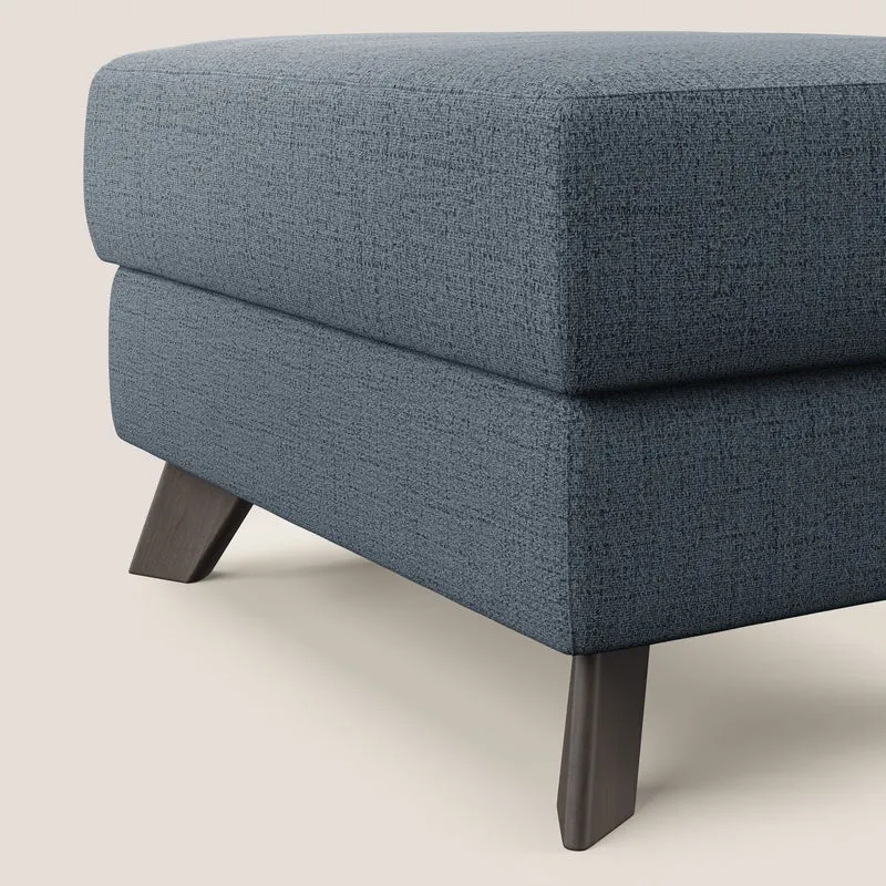 Moon Pouf coffre aux pieds hauts en tissu doux imperméable flammé T03 bleu