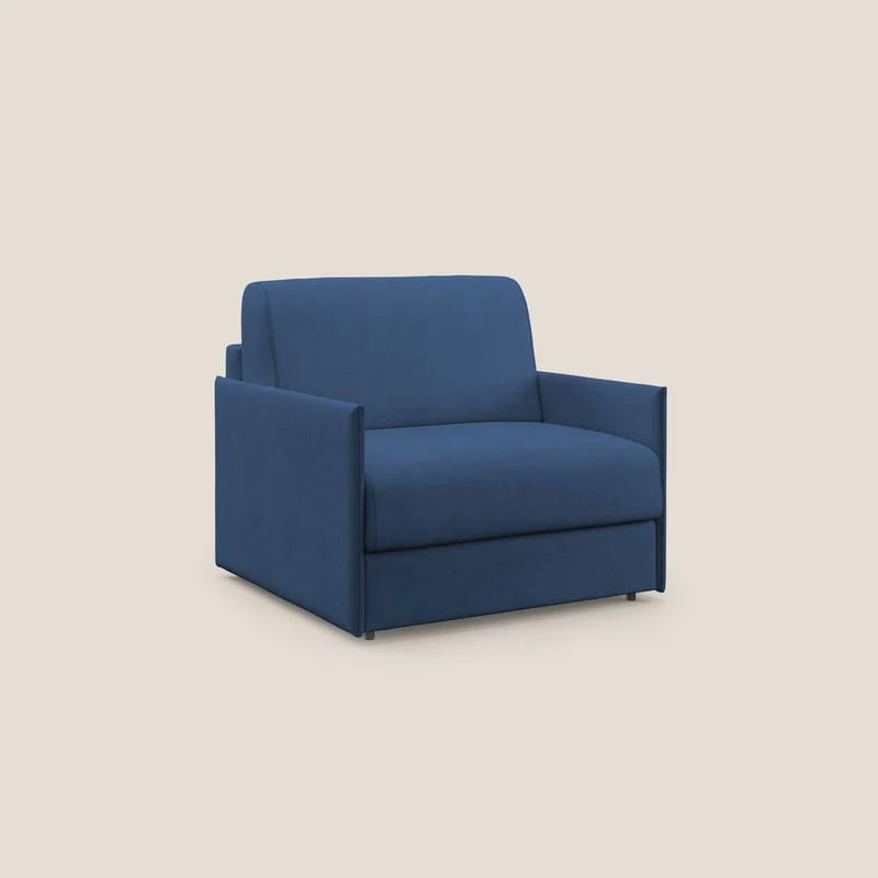 Evans fauteuil convertible en tissu imperméable T02 bleu