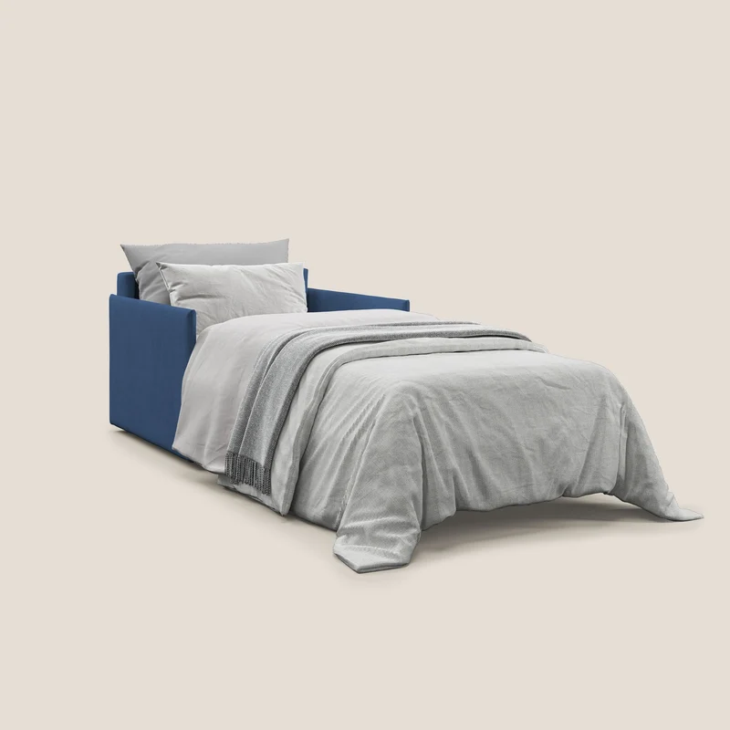Evans fauteuil convertible en tissu imperméable T02 bleu
