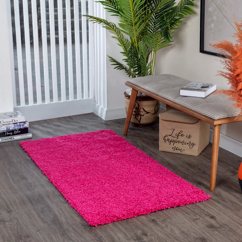 Tapis Shaggy Moderne Fuschia Boracay