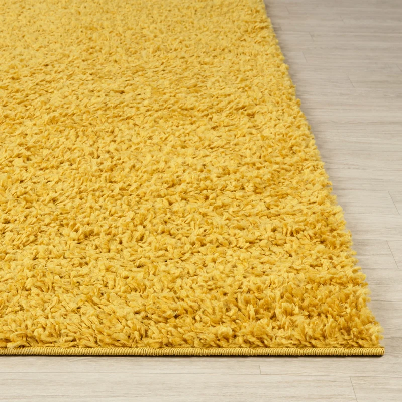 Tapis Shaggy Moderne Jaune Boracay