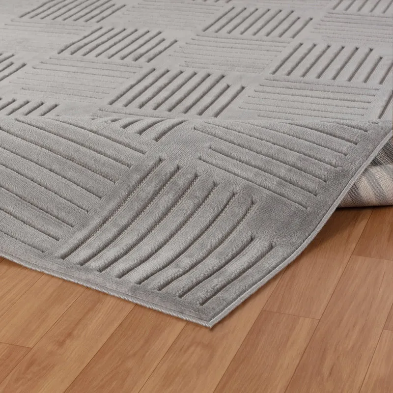 Tapis d'Intérieur/Extérieur Scandinave Moderne Gris Curico
