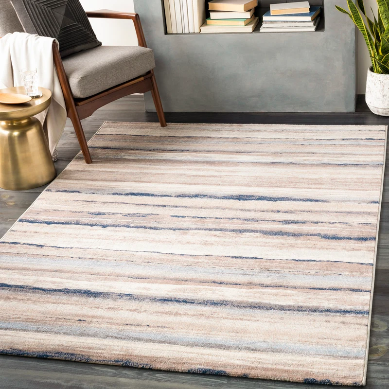 Tapis Scandinave Moderne Blanc/Gris/Bleu Dusel