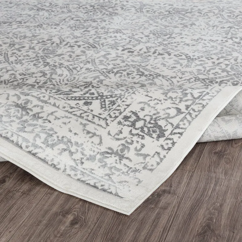 Tapis Vintage Oriental Blanc/Gris Ejura