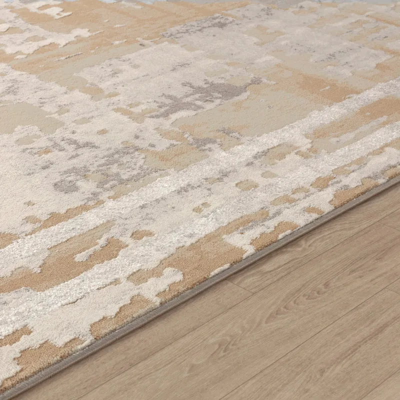 Tapis Abstrait Moderne Beige/Gris Goshen