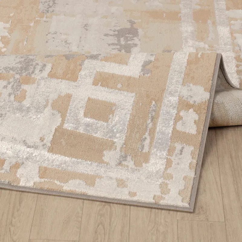 Tapis Abstrait Moderne Beige/Gris Goshen