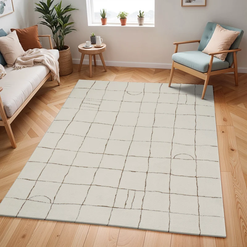 Tapis Scandinave Moderne Ivoire/Terracotta Inchon