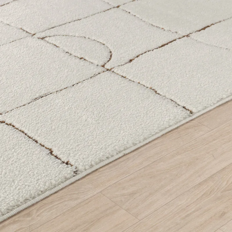 Tapis Scandinave Moderne Ivoire/Terracotta Inchon