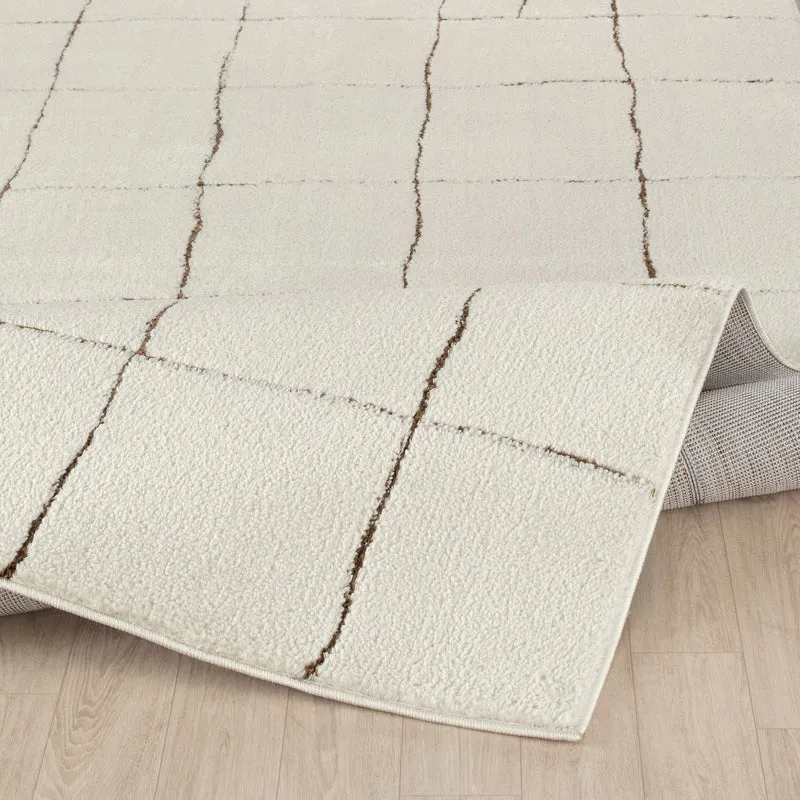 Tapis Scandinave Moderne Ivoire/Terracotta Inchon