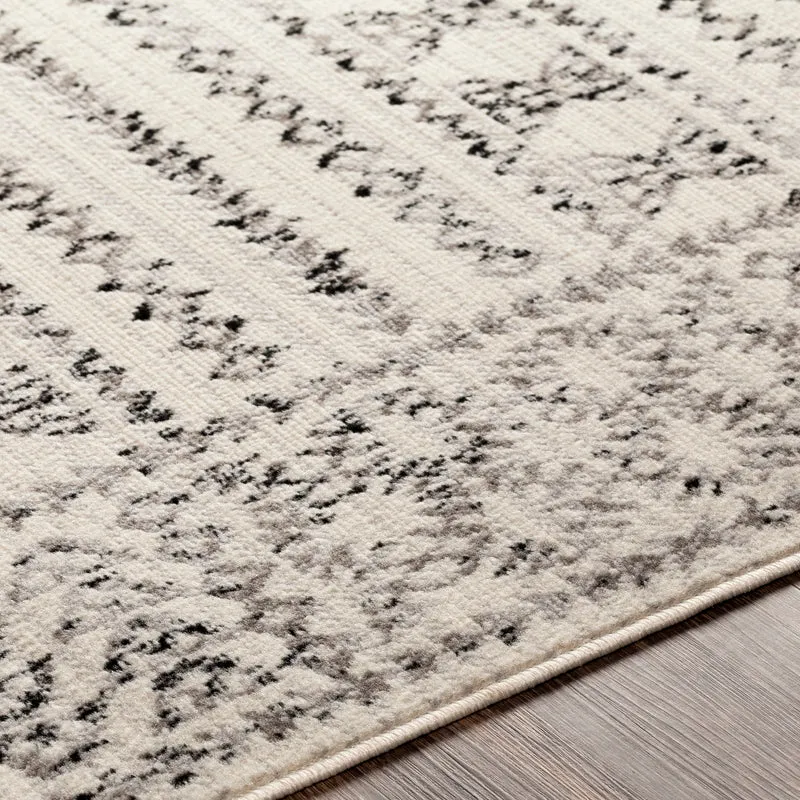 Tapis de Couloir Scandinave Bohème Blanc/Noir Ipoh