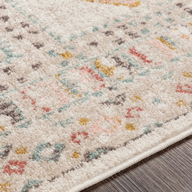 Tapis Rond Scandinave Bohème Multicolore/Rose Rond Jaipur