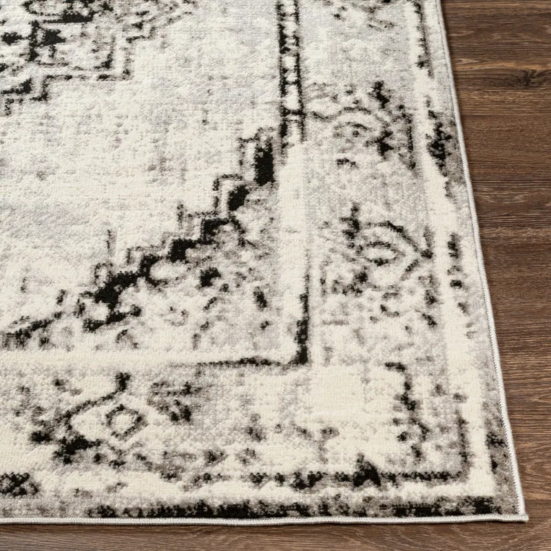 Tapis Vintage Oriental Blanc/Gris/Noir Jaqart