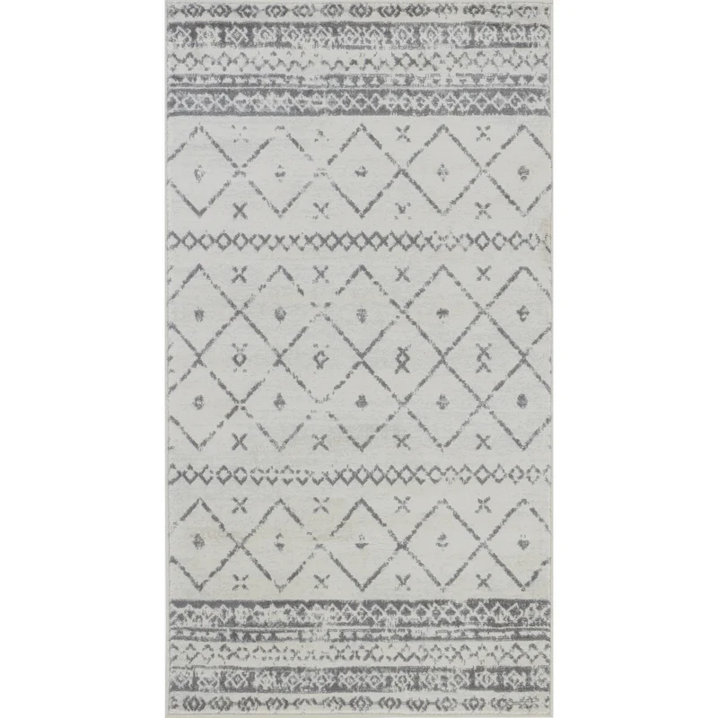 Tapis Berbère Ethnique Blanc/Gris Lima