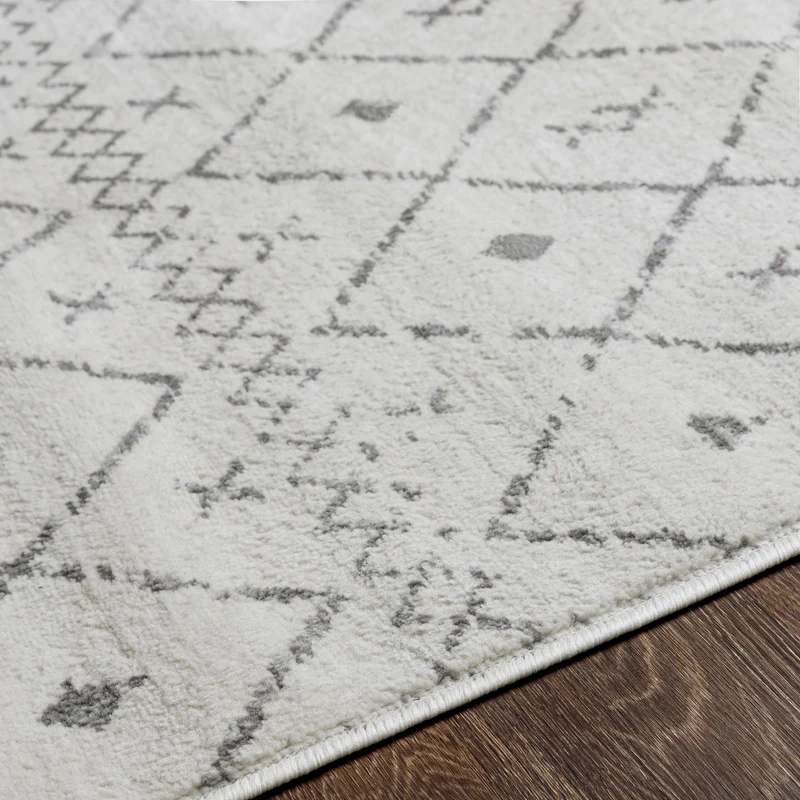 Tapis Berbère Ethnique Blanc/Gris Lima