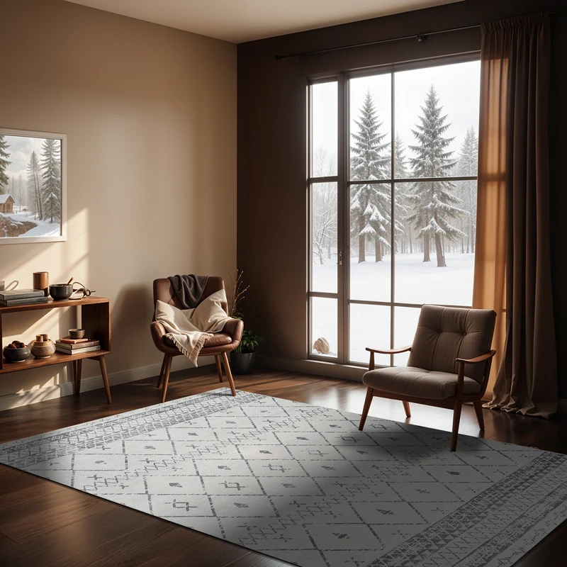 Tapis Berbère Ethnique Blanc/Gris Lima
