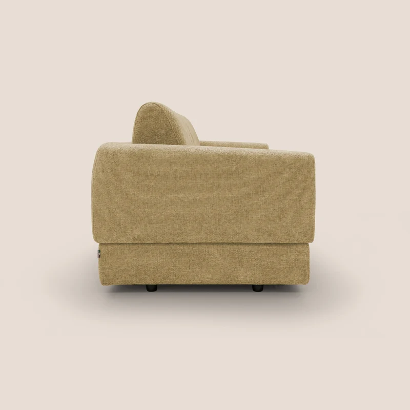 Happy Canapé convertible avec matelas H18 cm en tissu imperméable T10 jaune