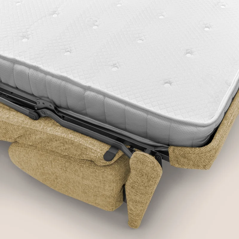Happy Canapé convertible avec matelas H18 cm en tissu imperméable T10 jaune