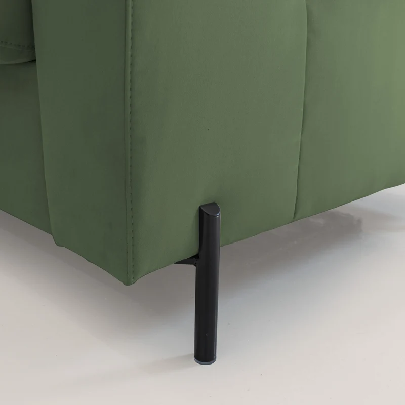 Ortensia canapé convertible matelas H 18cm et pieds hauts en élégante microfibre détachable T11 vert