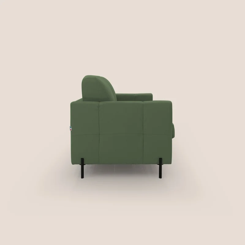 Ortensia canapé convertible matelas H 18cm et pieds hauts en élégante microfibre détachable T11 vert