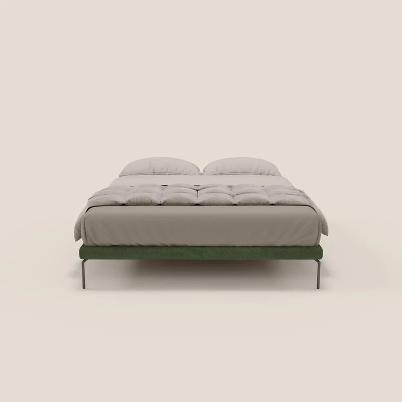 Ring sommier déhoussable avec pieds H 24cm en tissu imperméable T14 vert