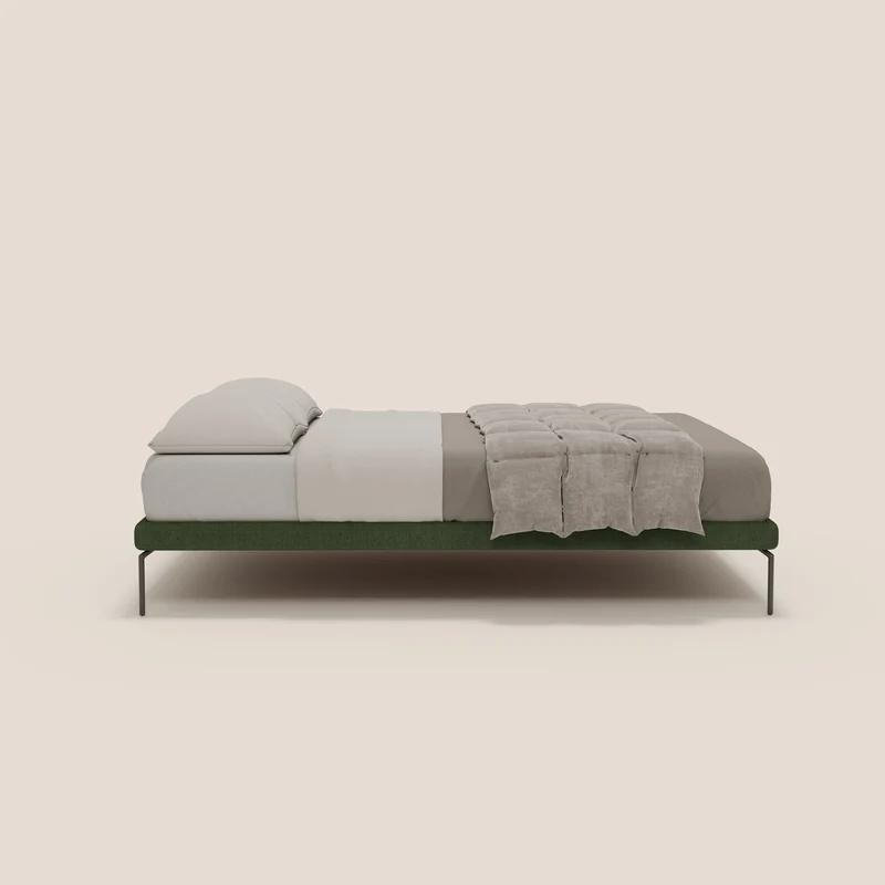 Ring sommier déhoussable avec pieds H 24cm en tissu imperméable T14 vert