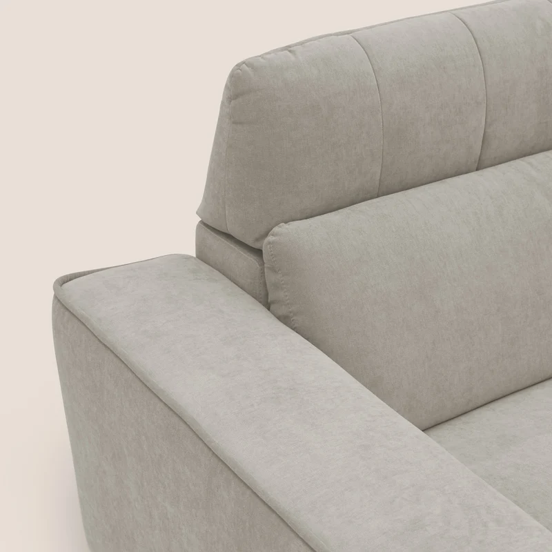 Clark Canapé d'angle avec option relax électrique en tissu imperméable et détachable T17 crème