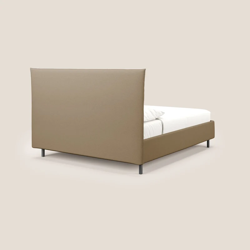 Izumi Lit rembourré avec coffre et pieds hauts en tissu détachable T05 beige