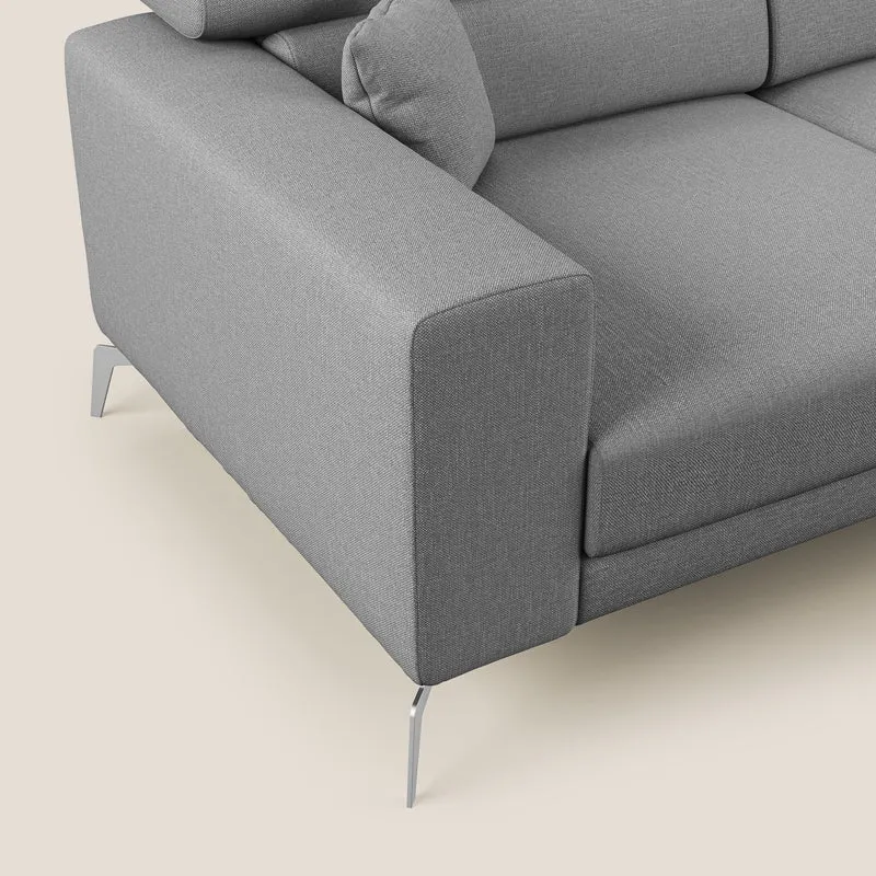 Blade Canapé d'angle avec têtières inclinables en tissu imperméable T13 gris