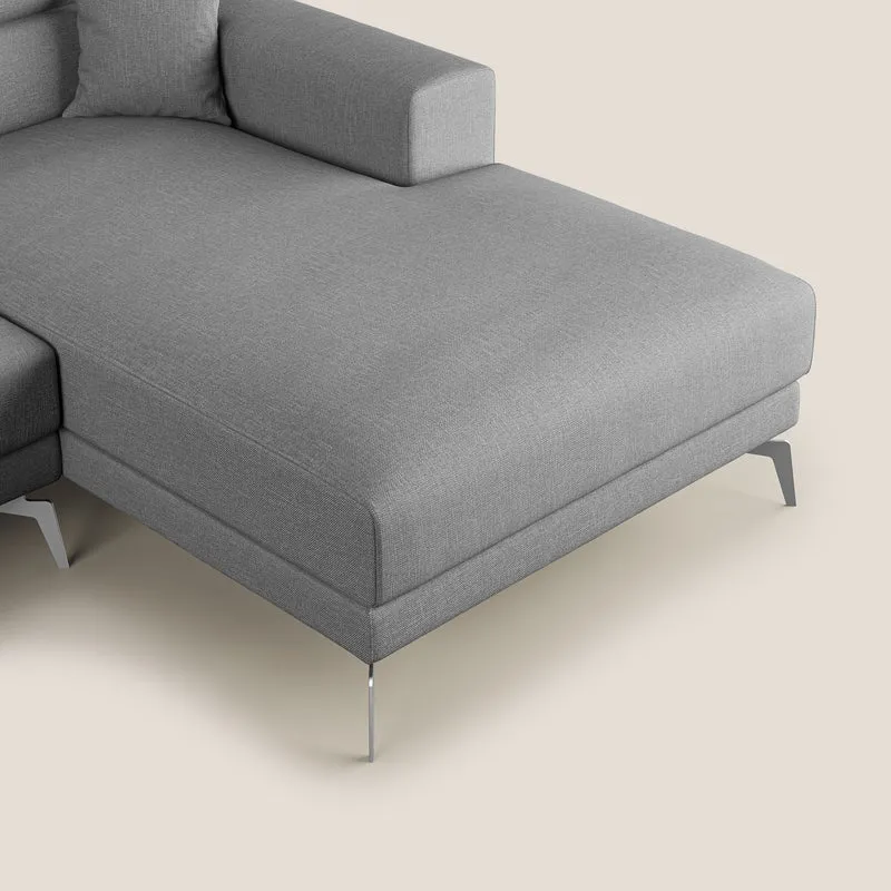 Blade Canapé d'angle avec têtières inclinables en tissu imperméable T13 gris