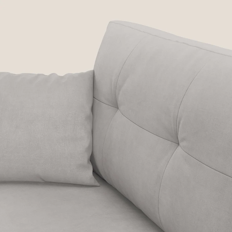 Megan canapé d'angle convertible en microfibre détachable T11 gris clair