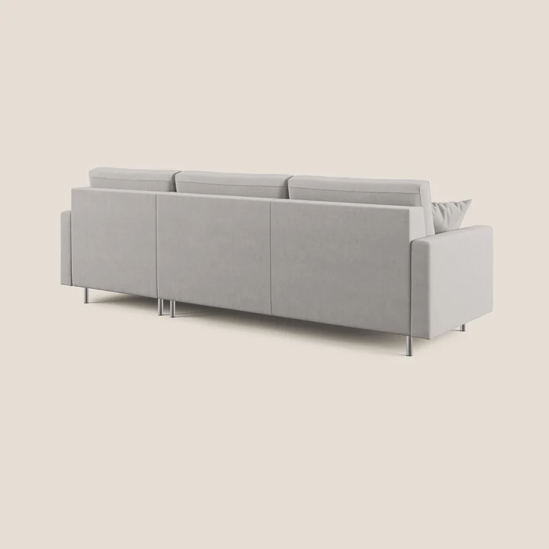 Megan canapé d'angle convertible en microfibre détachable T11 gris clair