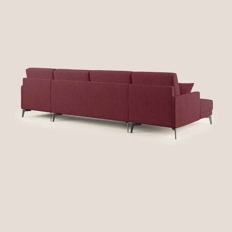 Saturno canapé panoramique moderne en tissu doux imperméable T03 rouge
