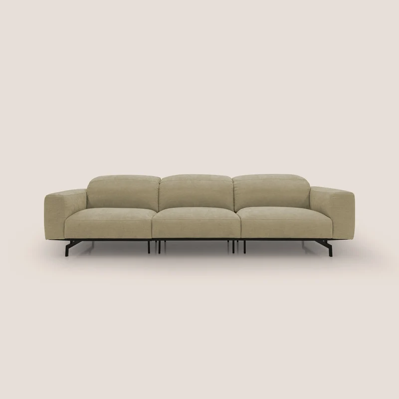 Sakura canapé modulaire 3 places en tissu flammé doux et imperméable T14 beige