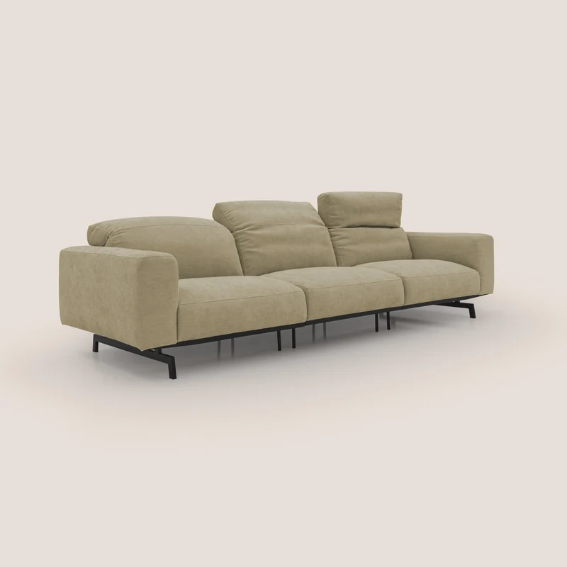 Sakura canapé modulaire 3 places en tissu flammé doux et imperméable T14 beige