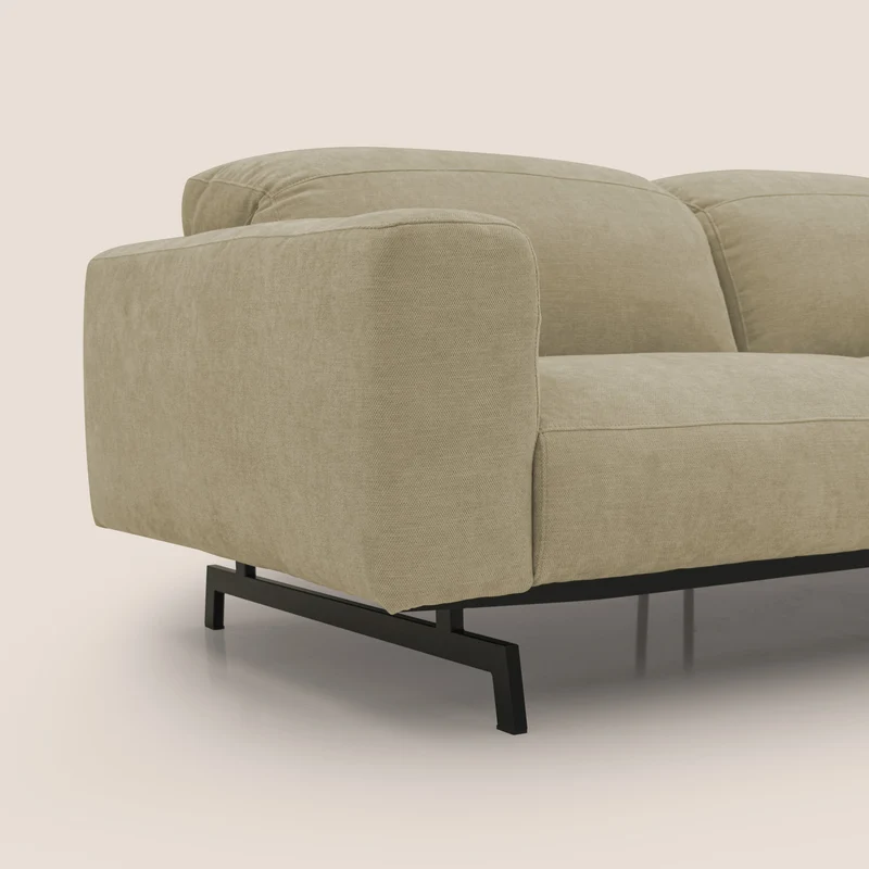 Sakura canapé modulaire 3 places en tissu flammé doux et imperméable T14 beige