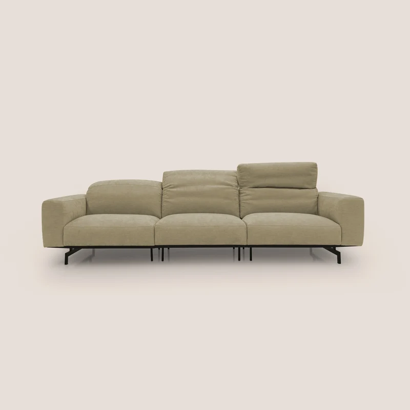 Sakura canapé modulaire 3 places en tissu flammé doux et imperméable T14 beige