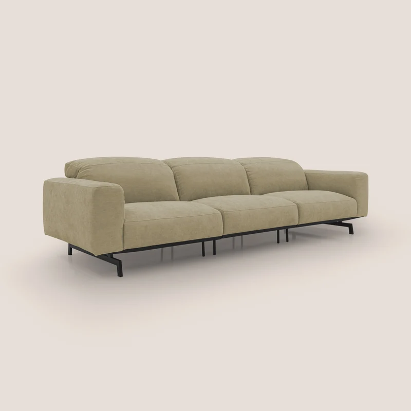 Sakura canapé modulaire 3 places en tissu flammé doux et imperméable T14 beige
