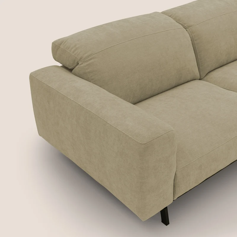 Sakura canapé modulaire 3 places en tissu flammé doux et imperméable T14 beige
