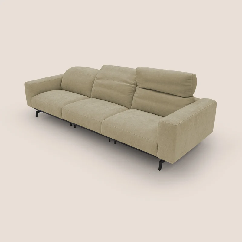 Sakura canapé modulaire 3 places en tissu flammé doux et imperméable T14 beige
