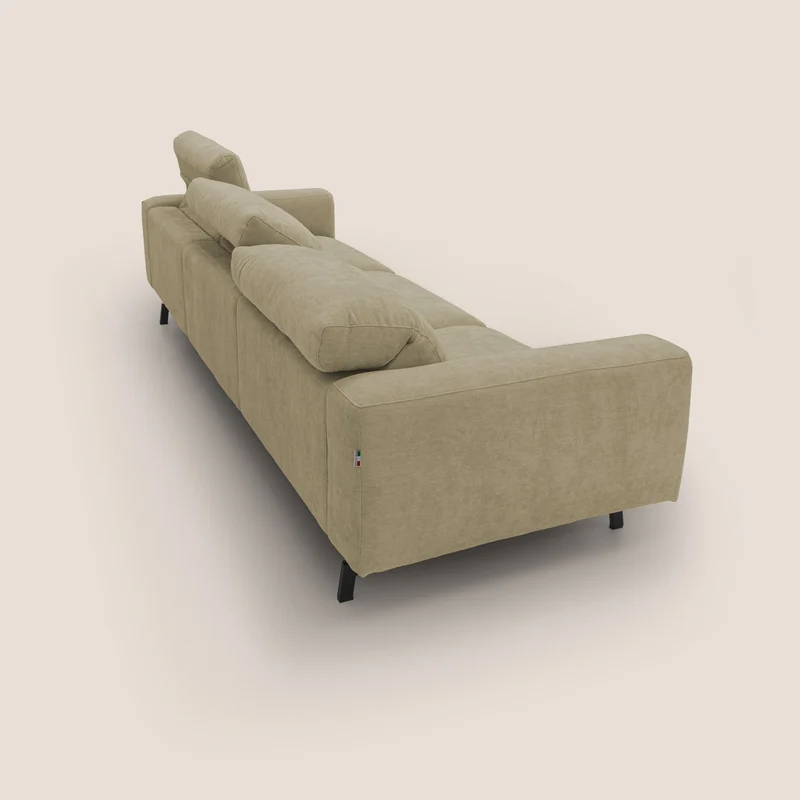 Sakura canapé modulaire 3 places en tissu flammé doux et imperméable T14 beige