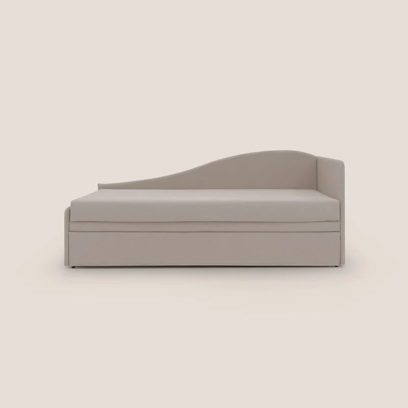 Nolo Canapé duplex avec lits jumeaux et tissu effet coton imperméable T13 crème