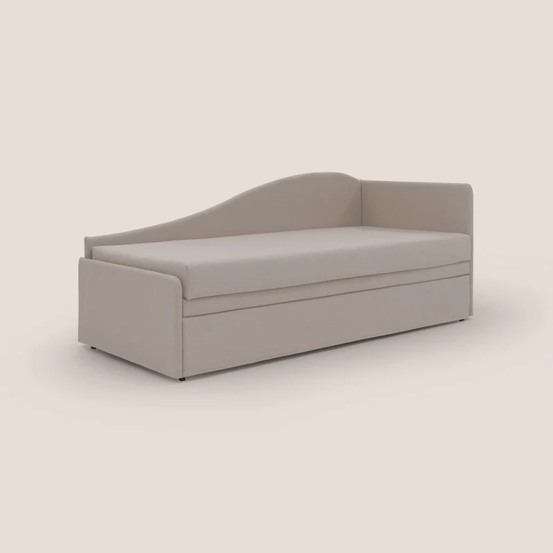 Nolo Canapé duplex avec lits jumeaux et tissu effet coton imperméable T13 crème