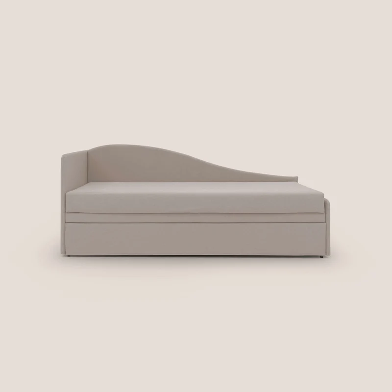 Nolo Canapé duplex avec lits jumeaux et tissu effet coton imperméable T13 crème
