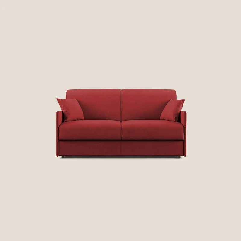 Evans canapé convertible en tissu doux imperméable T02 rouge