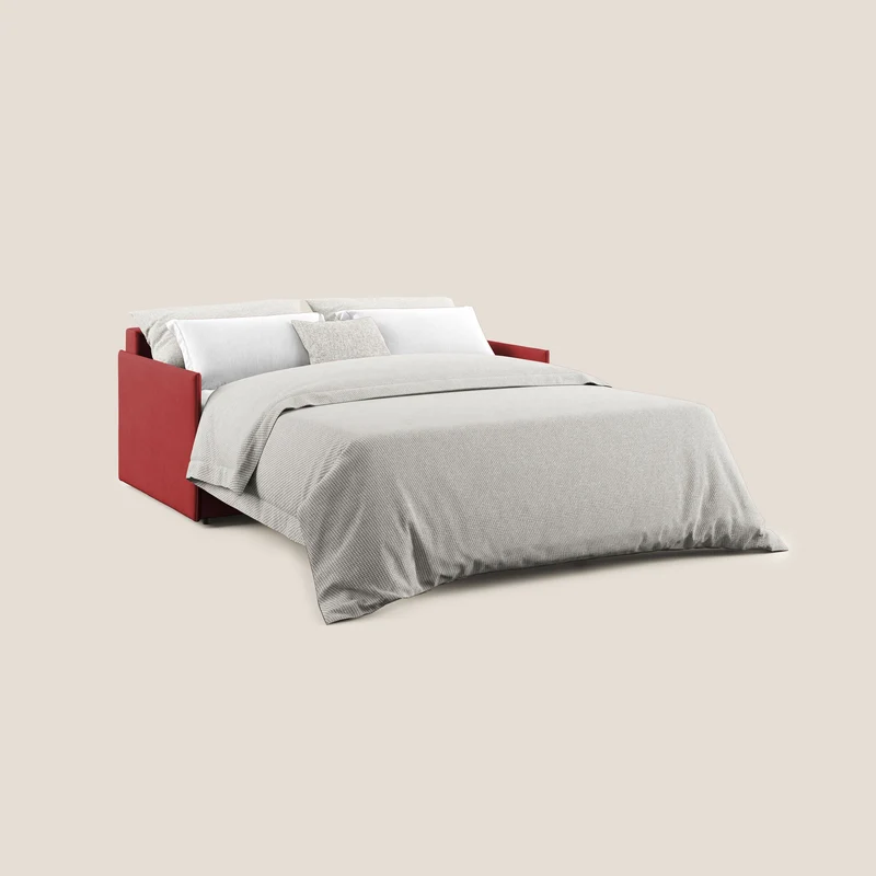 Evans canapé convertible en tissu doux imperméable T02 rouge