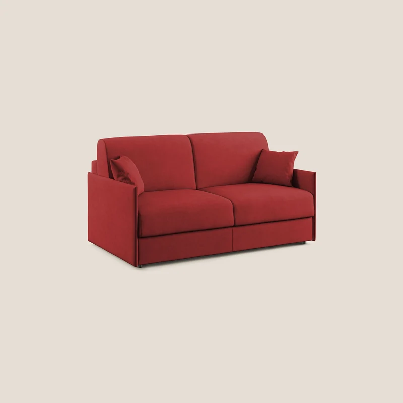 Evans canapé convertible en tissu doux imperméable T02 rouge