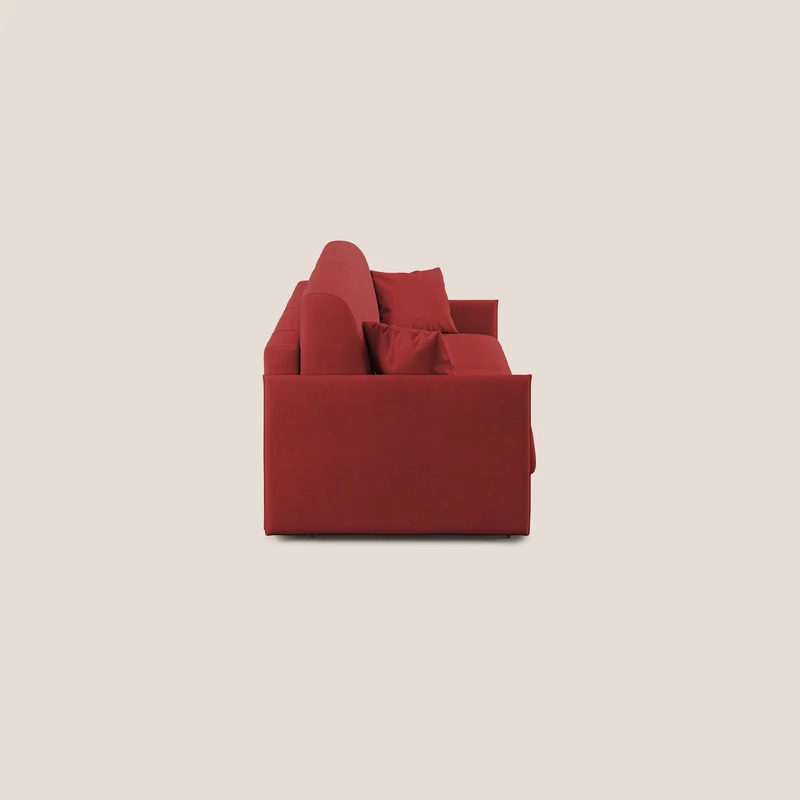 Evans canapé convertible en tissu doux imperméable T02 rouge