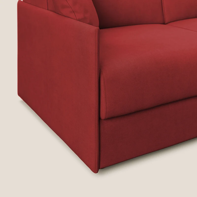Evans canapé convertible en tissu doux imperméable T02 rouge