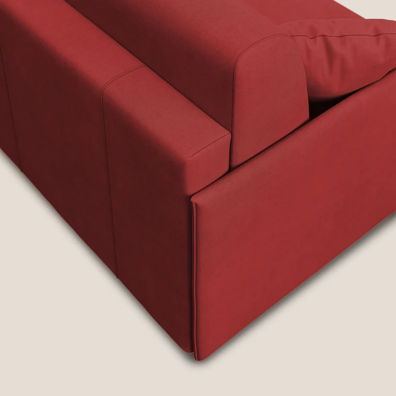 Evans canapé convertible en tissu doux imperméable T02 rouge